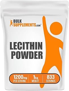 BULKSUPPLEMENTS.COM Soy Lecithin Powder – Lecithin Supplement, Lecithin 1200mg, Lecithin Powder – Lecithin Powder Food Gra…