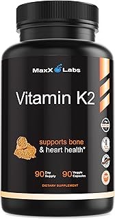 High Strength Vitamin K2-600 mcg – Full Spectrum Vitamin K2 MK4 MK7, Vitamin K MK7 Natto & MK4 & Calcium 100 mg, K2 Vitami…