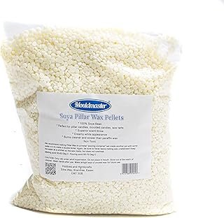 Mouldmaster Soy Pillar Candle Wax Pellets 1kg, SOYA, Cream/Off White