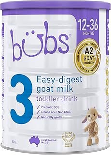 Bubs Goat Milk Toddler Drink Stage 3, Toddlers 12-36 Months, Proudly Australian Made with Goat Milk, 800g