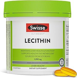 Swisse Ultiboost Lecithin Supplement | Supports Liver Health, Cell Membrane Health & Fat Metabolism | 1, 200 mg, 180 Tablets