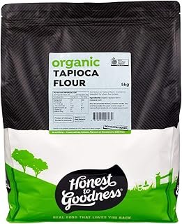Honest to Goodness, Organic Tapioca Flour (Starch), 5 kg – Fine Texture and Mild, Slightly Sweet Flavour. A Versatile Addi…