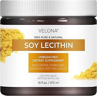 velona Pure Liquid Soy Lecithin 16 oz | Food Grade | Unbleached| Emulsifier, Stabilizer, Softener, Smoother, Wetting Agent…
