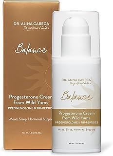 VIDAPURA Dr. Anna’s Wild Yam Progesterone Cream for Women – Pregnenolone and Tri-Peptides – Bioidentical, Hormone-Balancin…