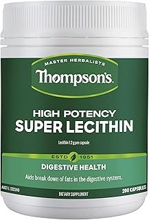 Thompson’s High Potency Super Lecithin Capsules, White, 200 Count