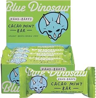 Blue Dinosaur Cacao Mint Snack Bar, Cacao Mint 540 grams, Pack of 12