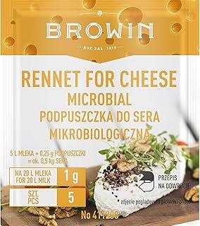 Browin 411200 Microbiological Powdered Cheese Lab 5 x 1 Cow, Goat and Soy Milk (1 g to 20 L) Vegetarian Product Activity 2…