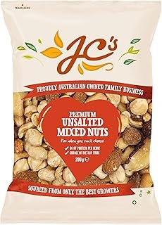 J.C.’S QUALITY FOODS Premium Unsalted Mixed Nuts, 350 g