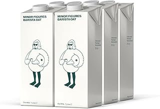 Minor Figures Oat Milk Barista – Formulated by Coffee Baristas – Vegan – No Sugar – No Dairy, (Pack of 6 x 1Ltr)