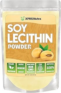 XPRS Nutra Soy Lecithin Powder – Lecithin Powder Food Grade Fat Emulsifier – Suitable for Cooking, Baking and More – Vegan…