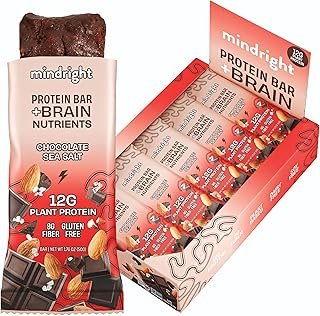 MINDRIGHT Superfood Vegan Protein Bars - Gluten Free Non-Gmo Low Sugar - Plant based protein bars - All Natural Brain Food...
