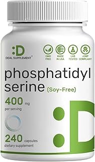 Phosphatidylserine 400mg Per Serving, 200 Capsules | Third Party Lab Tested for Purity | Soy Free, Derived from Sunflower …