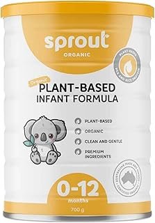 Sprout Organic Vegan Baby Formula, Plant-Based Baby Food for 0-12 Months, Baby Foods Enriched with DHA, Dairy-Free, Lactos…