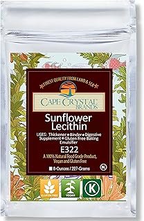 Sunflower Lecithin Powder, 100% Natural and Gluten-Free. It is The Vegan, Non-GMO Alternative to Soy Lecithin Powder (8-oz.)