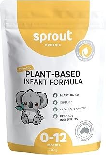 Sprout Organic Vegan Baby Formula, Plant-Based Baby Food for 0-12 Months, Baby Foods Enriched with DHA, Dairy-Free, Lactos…