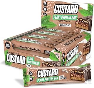 Muscle Nation Choc Hazelnut Custard Plant Protein Bars 12 x 50g