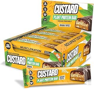 Muscle Nation Banana Toffee Custard Plant Protein Bars 12 x 50g