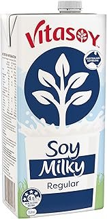 Vitasoy Milky Regular Long Life Soy Milk, 1 Litre (Pack of 12)