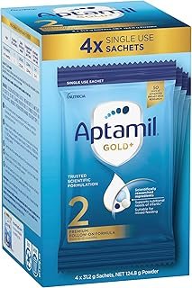 Aptamil Gold+ 2 Premium Follow-On Formula Powder Sachets for 6-12 Months (Pack of 4)