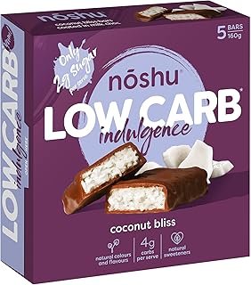 Noshu Low Carb Coconut Bliss Indulgence Bars – 5 Pack (160g)