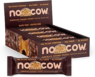 No Cow Vegan Protein Bars with Low Sugar & High Protein, 15g Plant Based Protein & 10g Fiber Snacks for On-the-Go Nutritio...