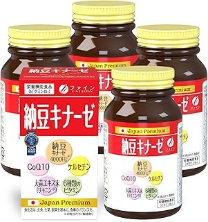 FINE JAPAN Nattokinase 4000FU – Derived from Japanese Natto 180g (250mg x 240 Tablets) set of 4